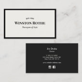 Elegante professionele witte zwarte rand visitekaartje (Voorkant / Achterkant)
