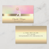 Elegante professionele yoga instructeur meisje cha visitekaartje (Voorkant / Achterkant)