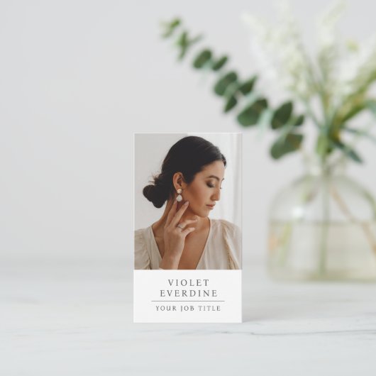 Elegante professionele zakelijke foto visitekaartje (Staand voorkant)