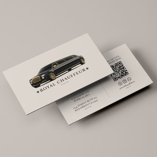 Elegante professionele zakelijke limo-chauffeur za visitekaartje