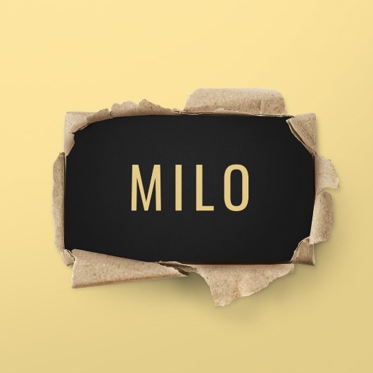 Elegante Professionele Zwart & Gouden Typografie Visitekaartje