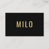 Elegante Professionele Zwart & Gouden Typografie Visitekaartje (Voorkant)