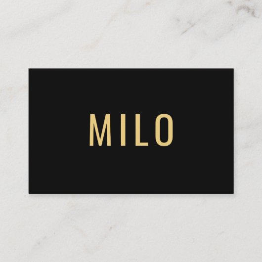 Elegante Professionele Zwart & Gouden Typografie Visitekaartje (Voorkant)