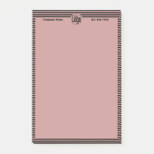 Elegante Professionele Zwart & Roze Custom Logo Post-it® Notes (Voorkant)