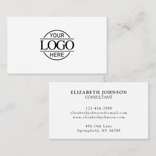 Elegante professionele zwart-wit bedrijf Logo Visitekaartje (Voorkant / Achterkant)