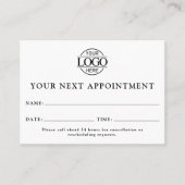 Elegante professionele zwart-wit eenvoudige herinn afsprakenkaartje (Voorkant)