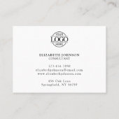 Elegante professionele zwart-wit eenvoudige herinn afsprakenkaartje (Achterkant)