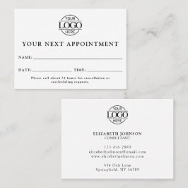 Elegante professionele zwart-wit eenvoudige herinn afsprakenkaartje