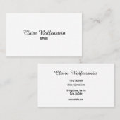 Elegante professionele zwart-wit script visitekaartje (Voorkant / Achterkant)