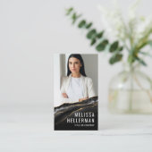 Elegante professionele zwarte gouden agaat visitekaartje (Staand voorkant)