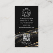 Elegante professionele zwarte gouden agaat visitekaartje (Achterkant)