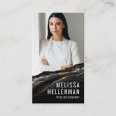 Elegante professionele zwarte gouden agaat visitekaartje (Voorkant)