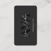 Elegante professionele zwarte handtekening visitekaartje (Voorkant)