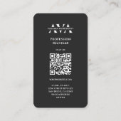 Elegante professionele zwarte handtekening visitekaartje (Achterkant)