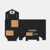 Elegante Proficiat Afstuderen Gouden Glitter Foto Bedankdoosjes (Uitgevouwen)