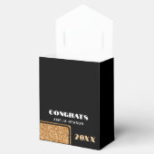 Elegante Proficiat Afstuderen Gouden Glitter Foto Bedankdoosjes (Geopend)