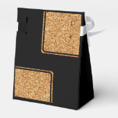 Elegante Proficiat Afstuderen Gouden Glitter Foto Bedankdoosjes (Achterkant)