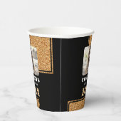 Elegante Proficiat Afstuderen Gouden Glitter Foto Papieren Bekers (Rechts)