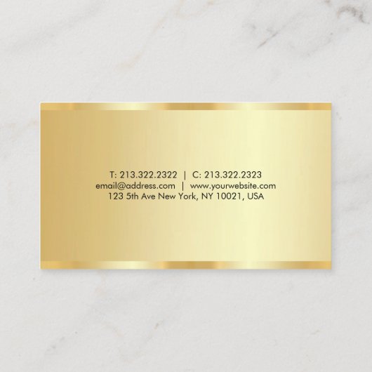 Elegante Promotionele Sjabloon Luxe Gold Look Visitekaartje (Achterkant)