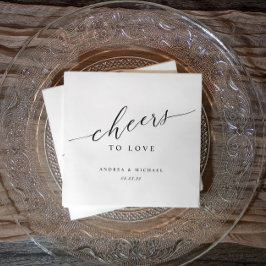 Elegante proost der liefde huwelijkscocktailservet servet