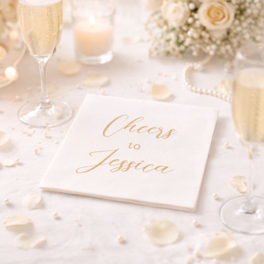 Elegante proost naar script verjaardagsfeestje  servet
