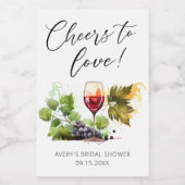 Elegante proost op wijn glas bruidsmeisjesfeest etiket (Enkel label)