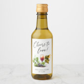 Elegante proost op wijn glas bruidsmeisjesfeest etiket (Voorkant)