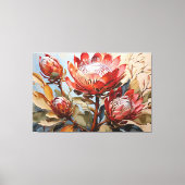Elegante Protea Art sierlijk bloemontwerp Canvas Afdruk (Voorkant)