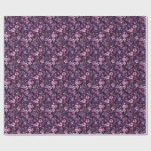 Elegante Pruim & Bes Bloem  Cadeaupapier (Vlak)