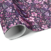 Elegante Pruim & Bes Bloem  Cadeaupapier (Rol Hoek)