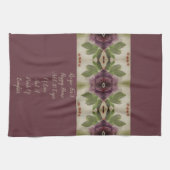 Elegante pruim bloemengeaccentueerd theedoek (Horizontaal)