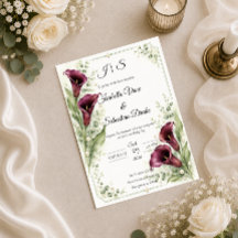 Elegante Pruim Calla Lelie Romantische Trouw 