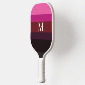 Elegante pruim fuchsia kleurblok monogramstempel pickleball paddle (Links)