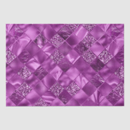 Elegante pruim glinsterende diamant roosterpatroon tissuepapier