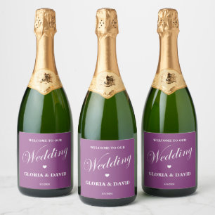 Elegante pruim Huwelijk  Mousserende wijnlabel Sparkling Wijnetiket