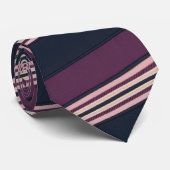 Elegante pruim & marine multi-streep  stropdas (Opgerold)