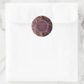 Elegante pruim met goud ronde sticker (Tas)