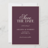 Elegante Pruim Oude Geld Huwelijk Save The Date (Voorkant)