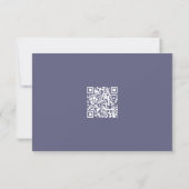 Elegante pruim paars & indigo blauw bloem QR-code  RSVP Kaartje (Achterkant)