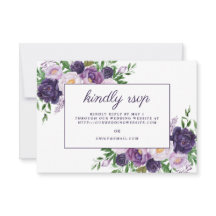 Elegante pruim paarse bloemige trouwwebsite RSVP 