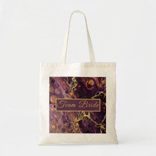 Elegante pruim paarse marmer tote bag