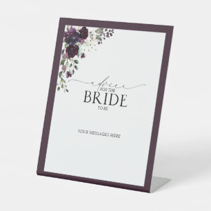 Elegante Pruim Paarse Waterverf Advies Voor De Bru Reclamebord Met Voetstuk