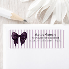 Elegante Pruim Strikte Paarse Streep Label