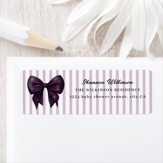 Elegante Pruim Strikte Paarse Streep Label (Insitu)