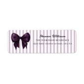 Elegante Pruim Strikte Paarse Streep Label (Voorkant)
