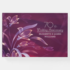 Elegante pruimen bloemige 70ste huwelijksjubileum  gastenboek