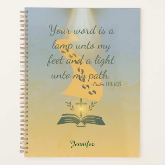Elegante Psalm 119:105 Waterverf Planner (Voorkant)