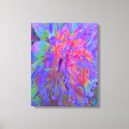 Elegante psychedelische decoratieve dahlia bloem canvas afdruk