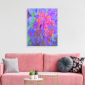 Elegante psychedelische decoratieve dahlia bloem canvas afdruk (Insitu (Woonkamer))