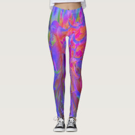 Elegante psychedelische decoratieve dahlia bloem leggings